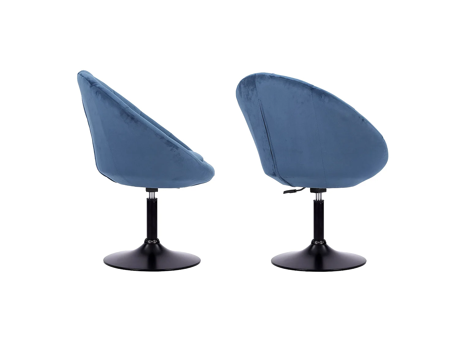 Tabouret de bar en velours bleu EDGAR - HAPPY GARDEN