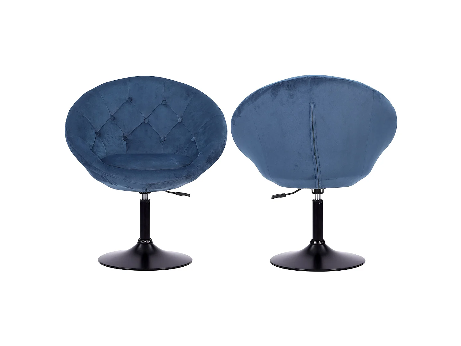 Tabouret de bar en velours bleu EDGAR - HAPPY GARDEN