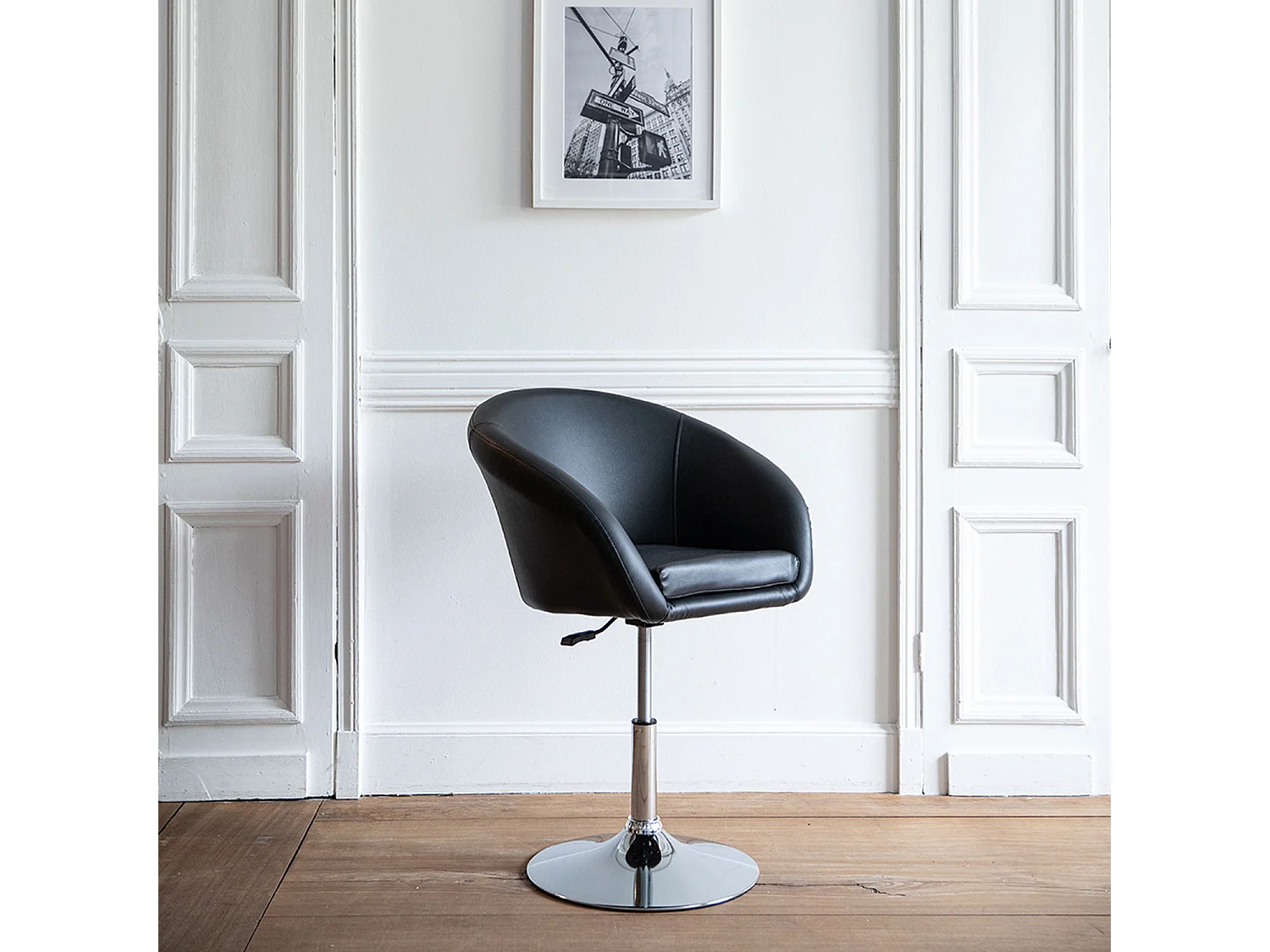 Zwarte imitatie barkruk GABIN