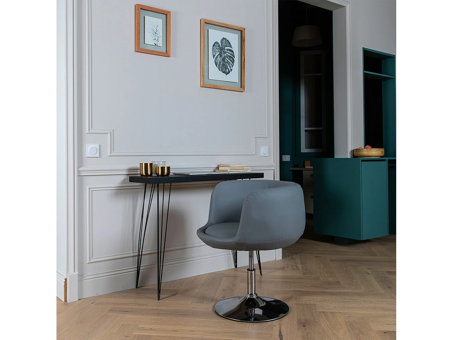 Tabouret de bar gris NOLAN - HAPPY GARDEN