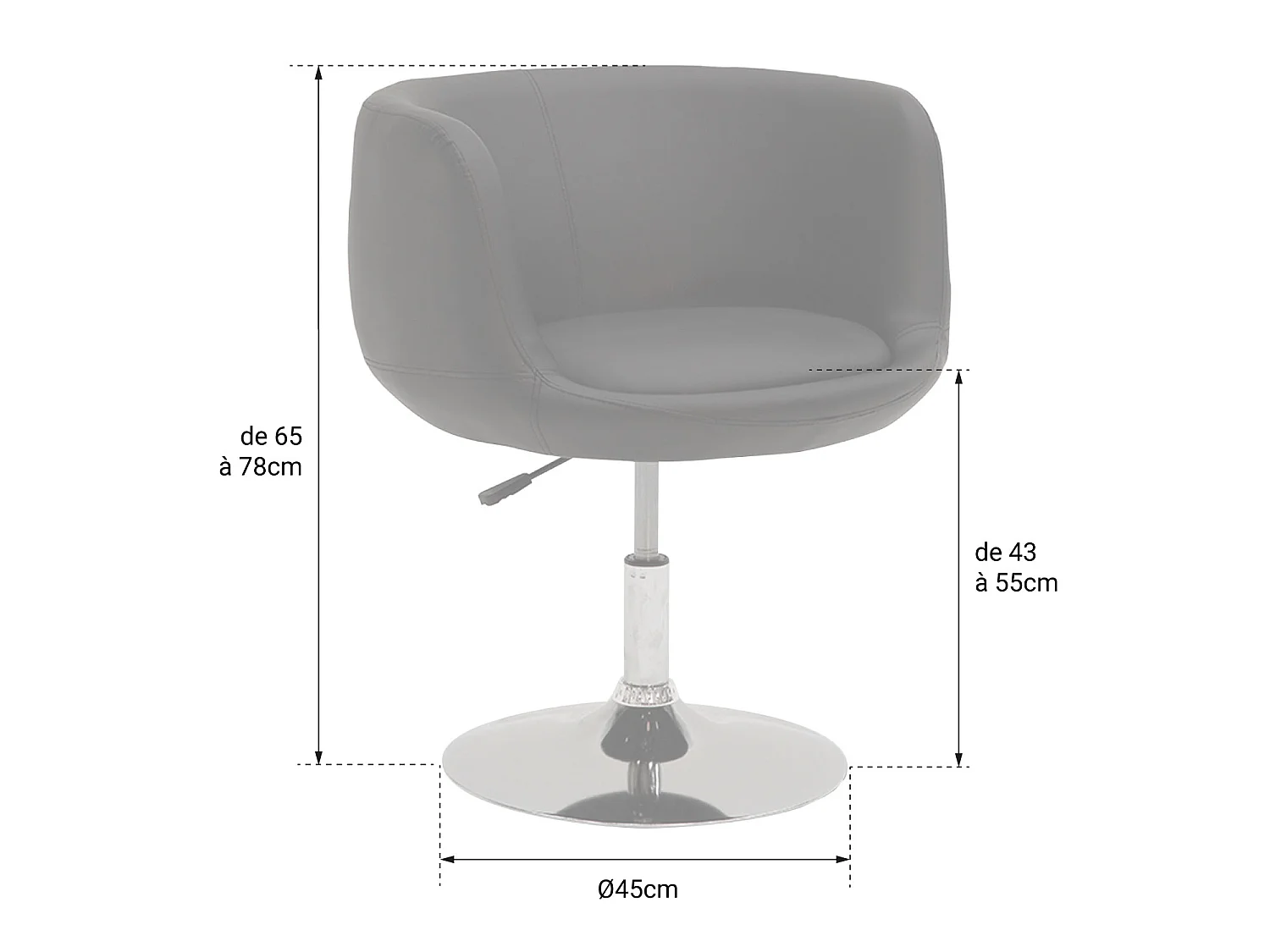 Tabouret de bar gris NOLAN - HAPPY GARDEN