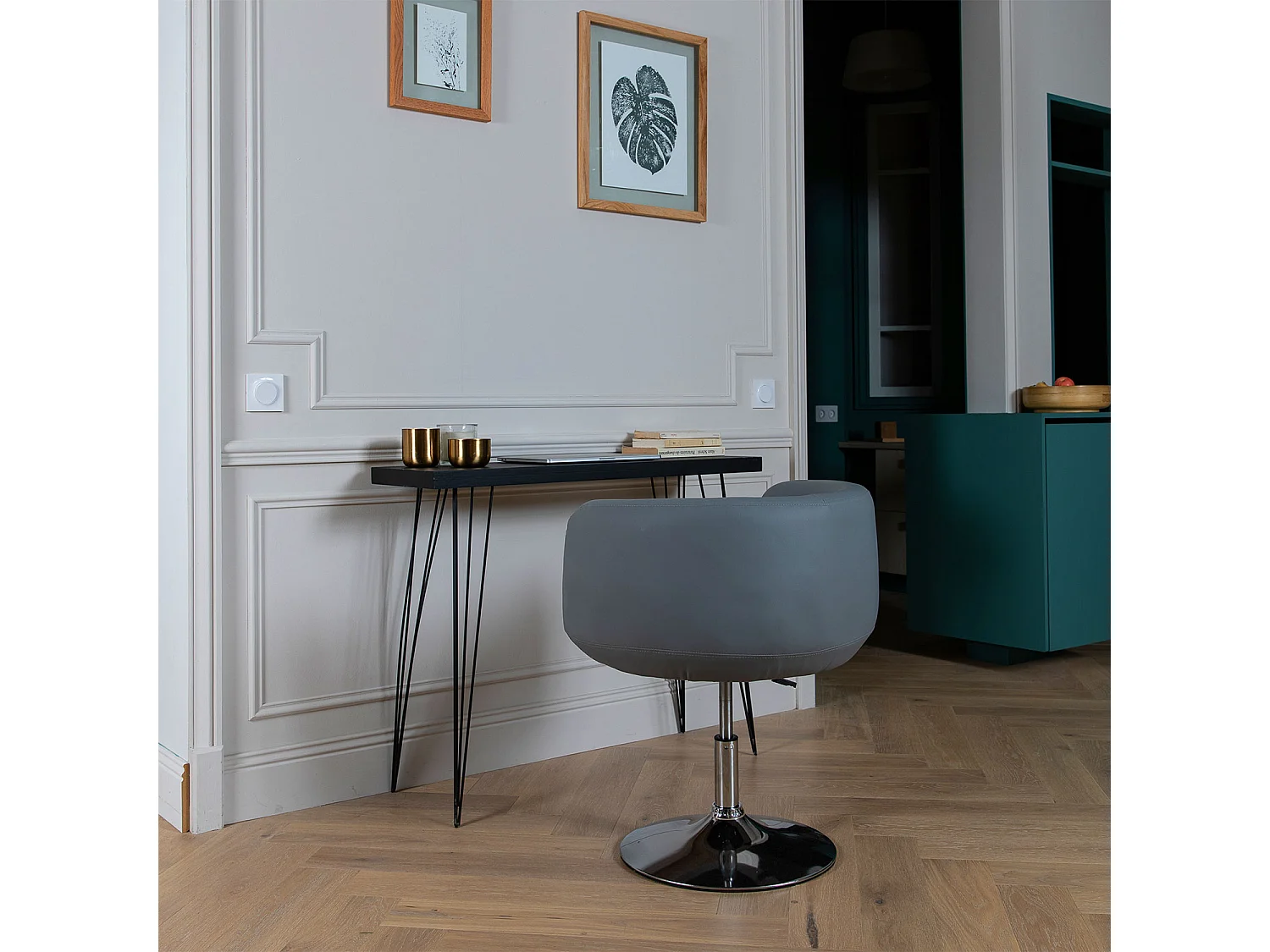 Tabouret de bar gris NOLAN - HAPPY GARDEN