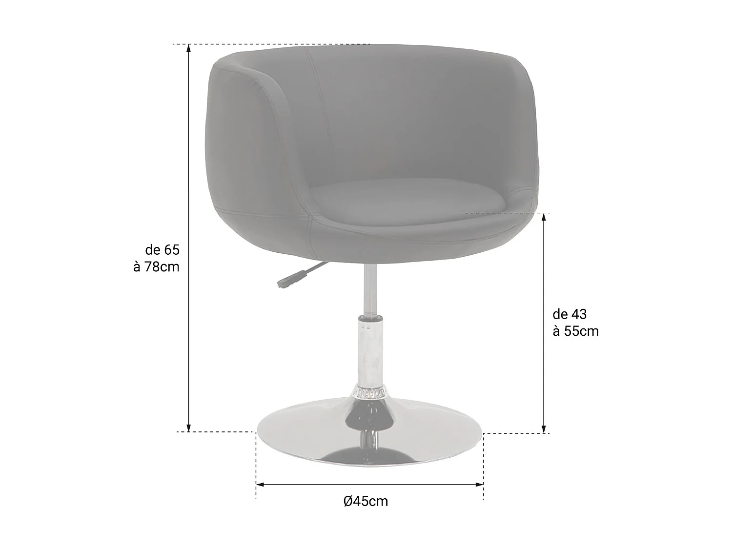 Banco de bar NOLAN cinzento