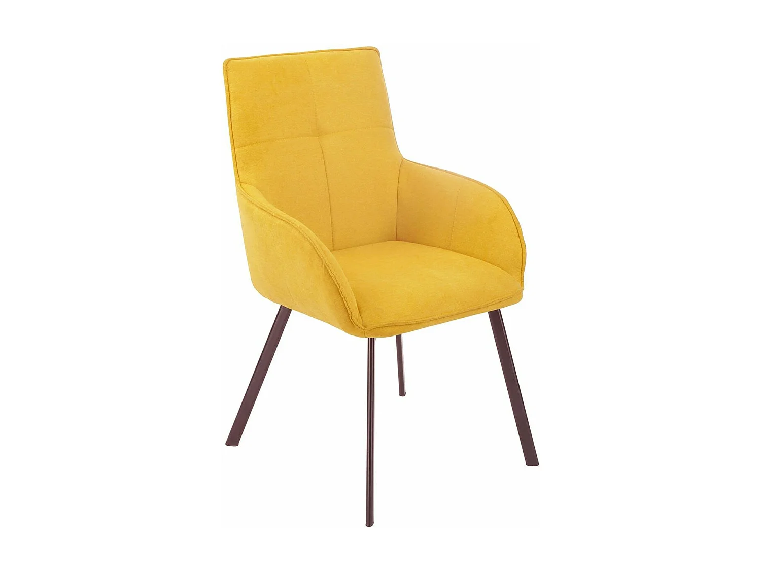 CATILA - Lot de 2 Fauteuils Jaunes Piètement Gris Mat