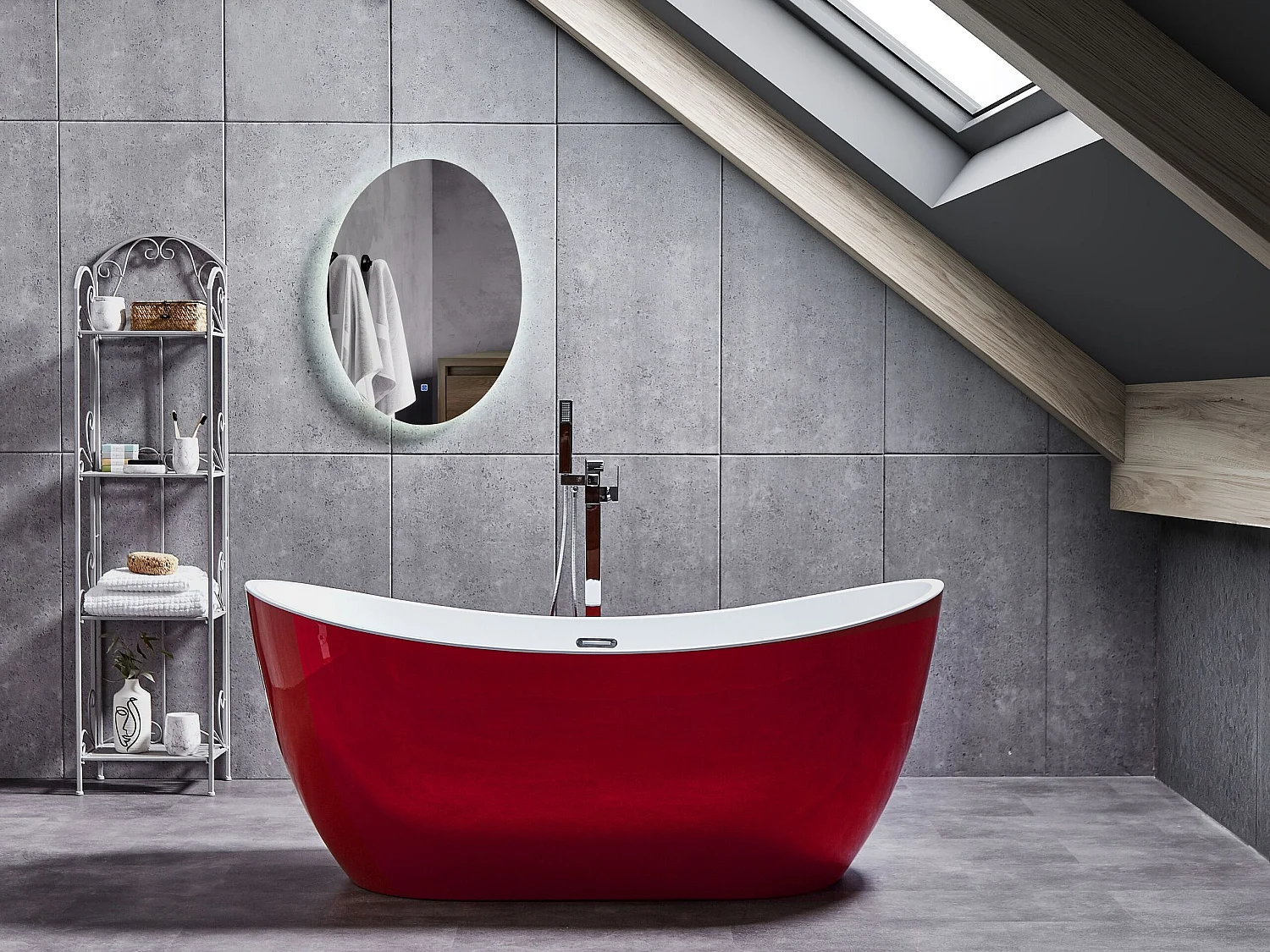 Baignoire îlot ANTIGUA 150 x 75 cm Rouge