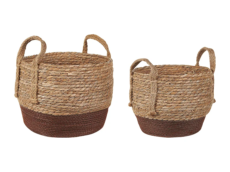 Set van 2 bloempotten PALADJU Wicker 30/25 cm Natuurlijk