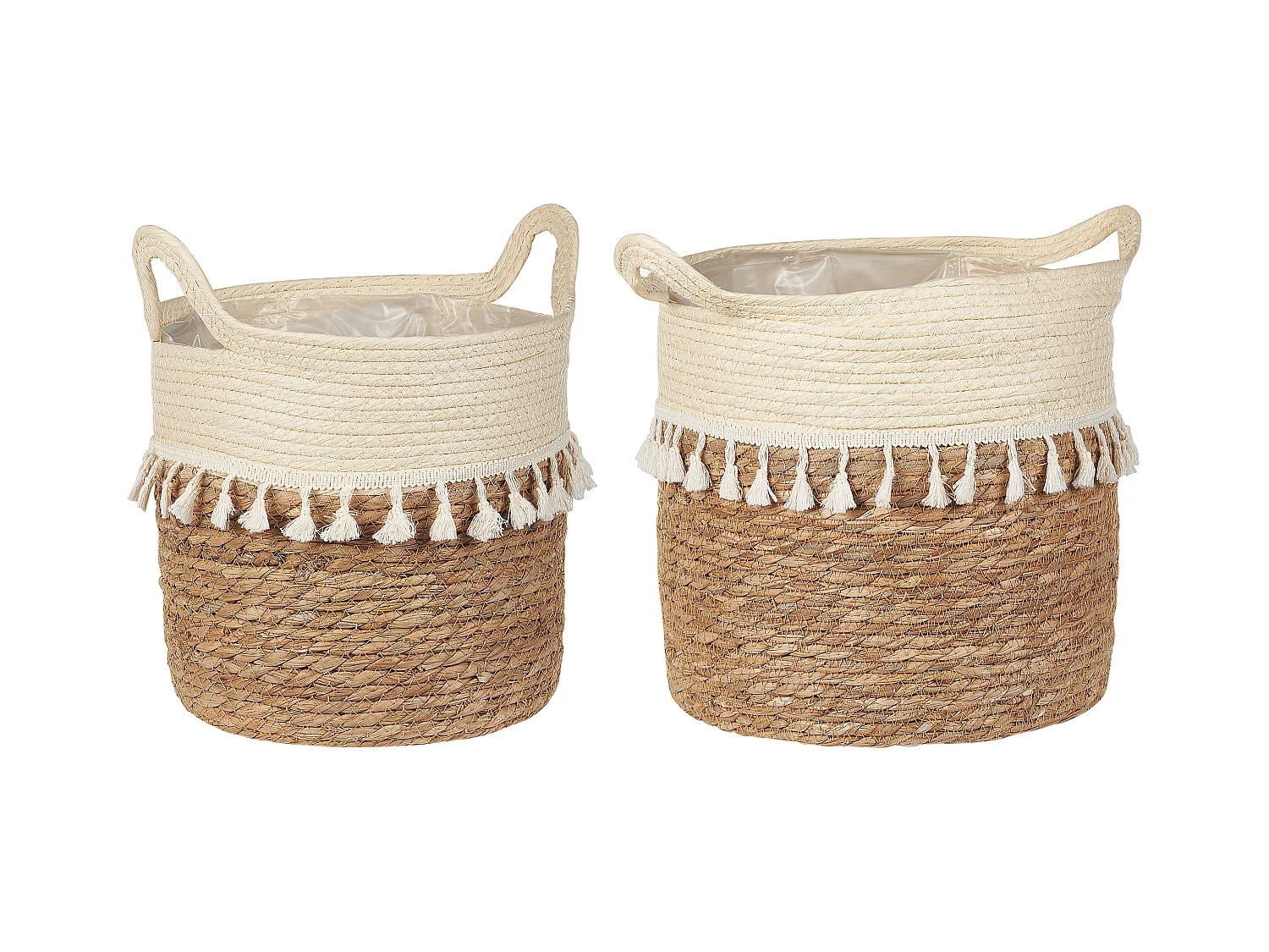 Set di 2 vasi per piante MATIKU Vimini 30/28 cm Naturale