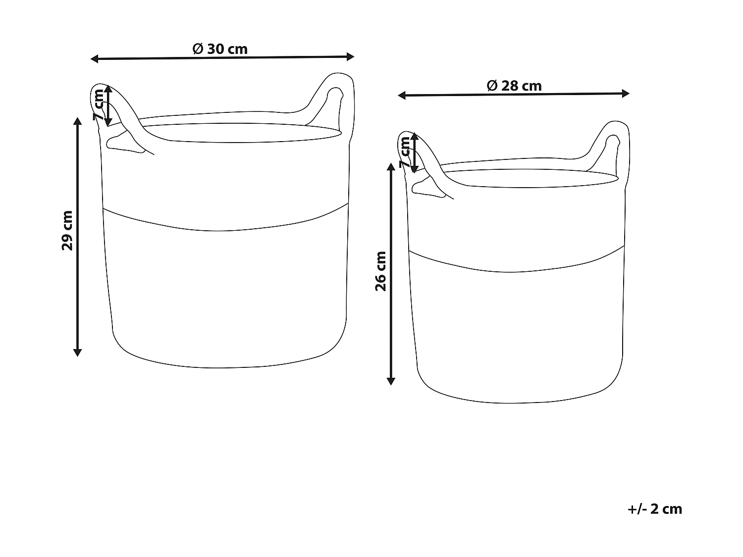 Set di 2 vasi per piante MATIKU Vimini 30/28 cm Naturale