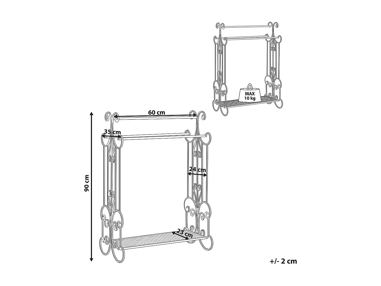 Suporte para toalha GLADIS Metal Branco