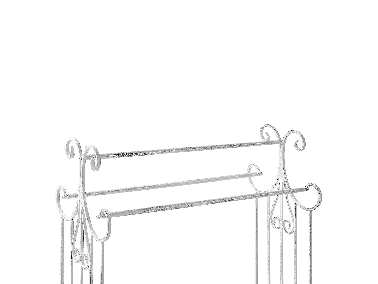 Portasciugamani A Scala In Legno Vintage Bianco - 6 Livelli, 170x45 Cm