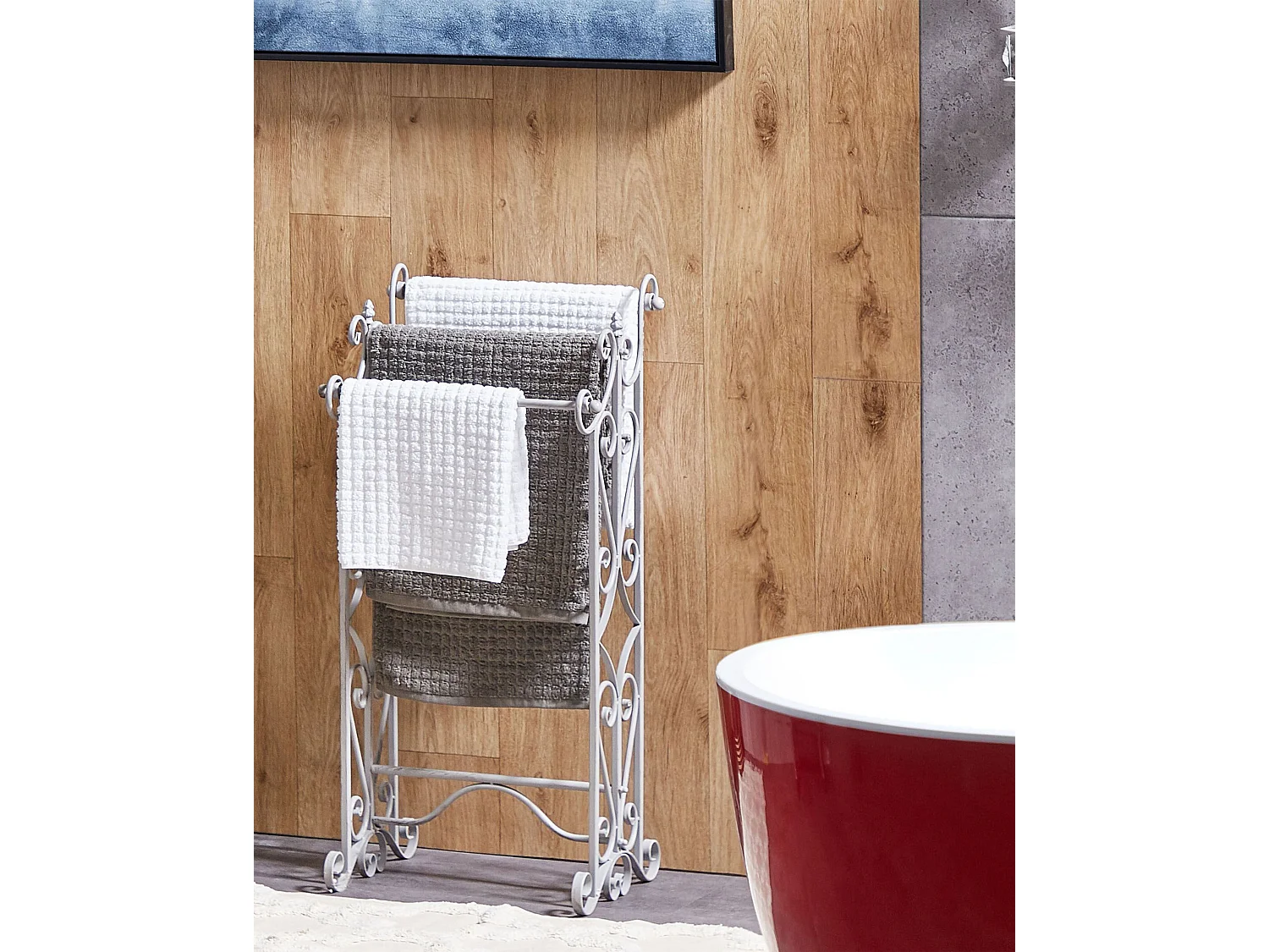 Towel Stand CHILLAN Metal Grey
