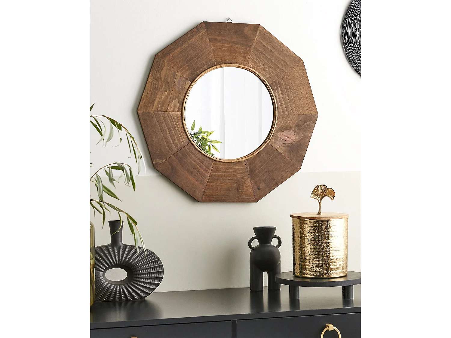 Wandspiegel ASEM 60 cm 60 cm Hout Bruin