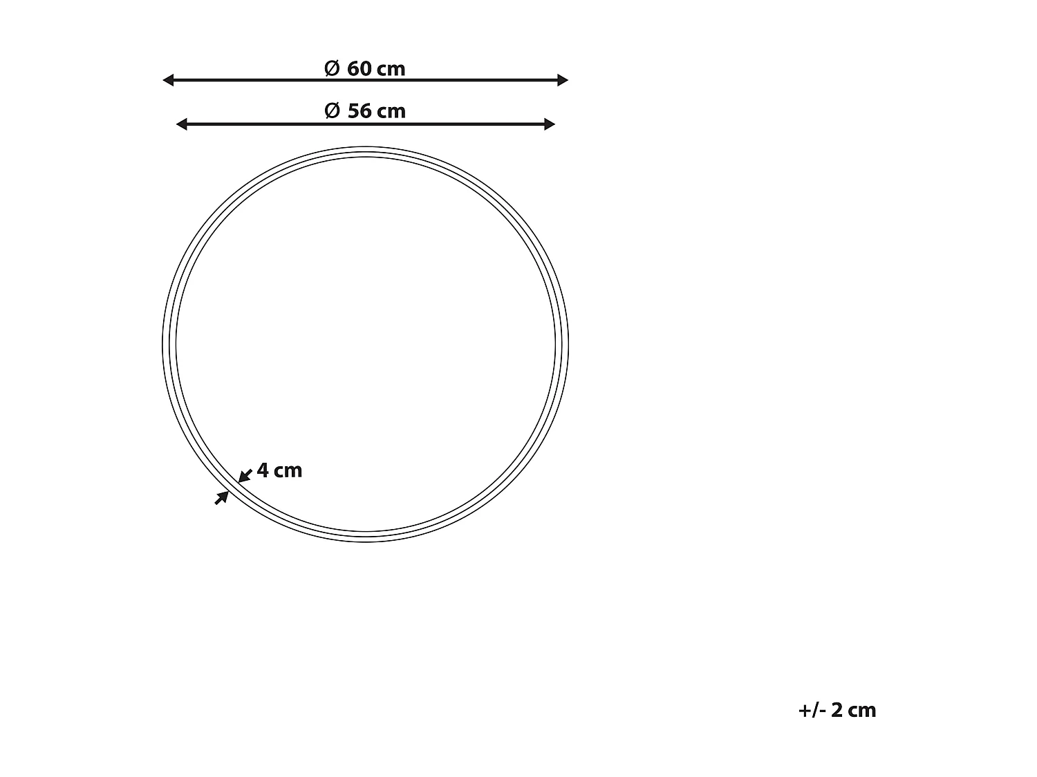 Miroir BARUNG 60 cm 60 cm Rotin Naturel Beige