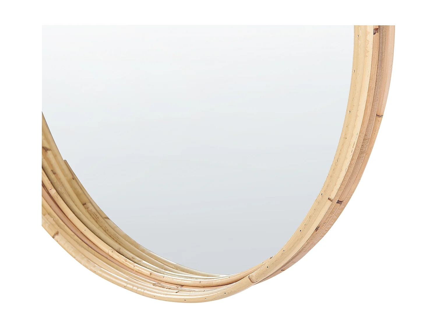 Miroir BARUNG 60 cm 60 cm Rotin Naturel Beige