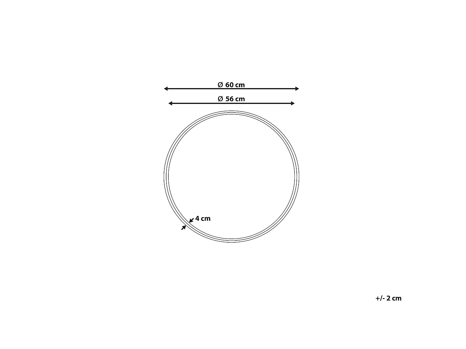 Miroir BARUNG 60 cm 60 cm Rotin Naturel Beige
