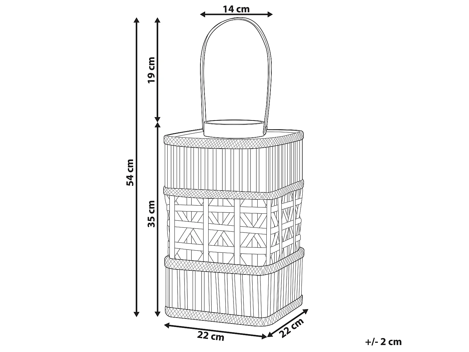 Lanterne LUMBIS Bambou 54 cm Naturel