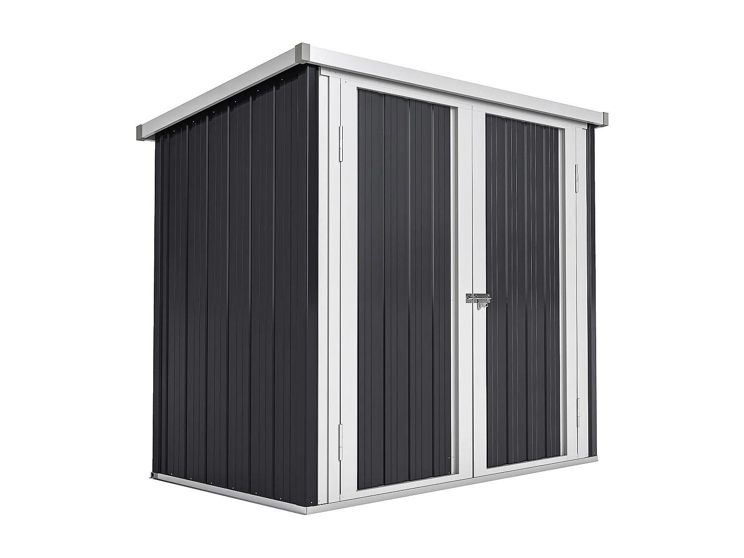 Abri de jardin - remise pour outils - abri vélo - abri poubelle - 2 portes verrouillables - dim. 147L x 86l x 134H cm - tôle d'acier noir blanc