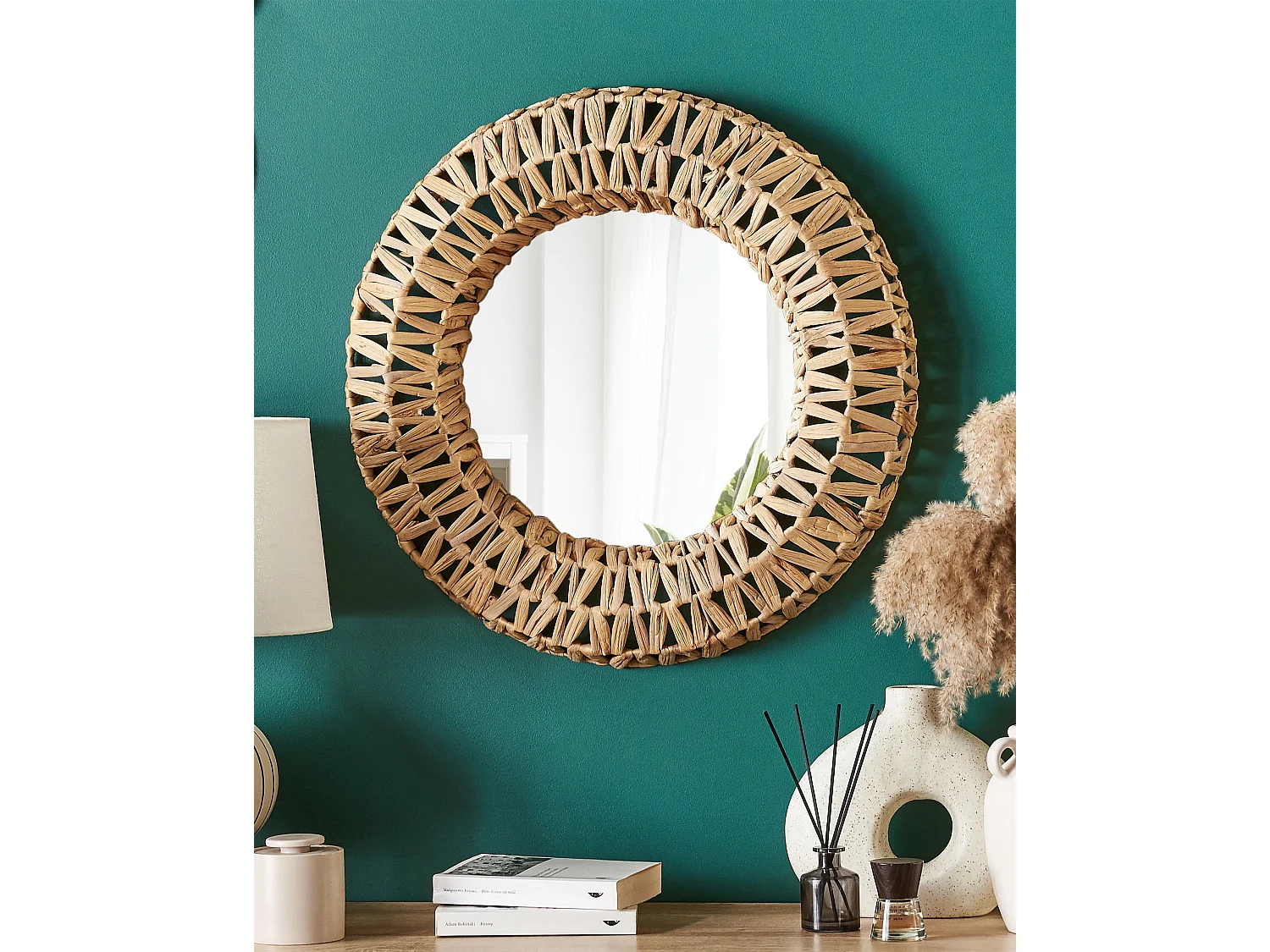 Miroir SABAOI 58 cm 58 cm Bois Naturel