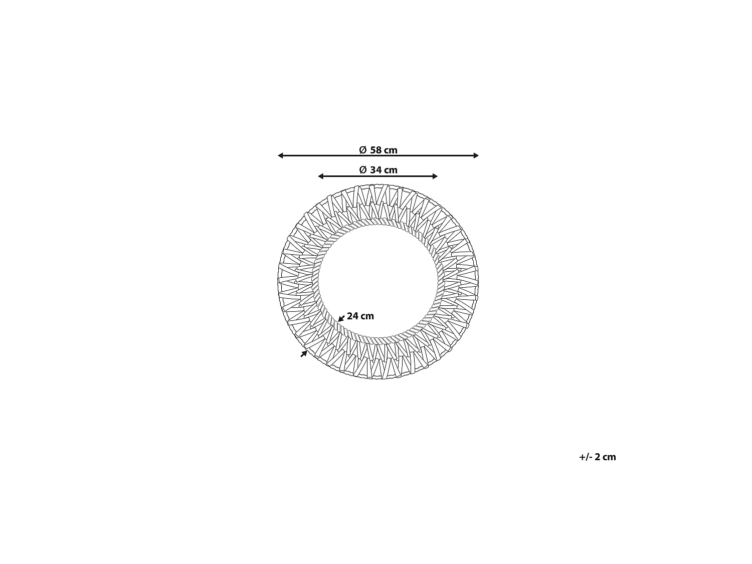 Miroir SABAOI 58 cm 58 cm Bois Naturel