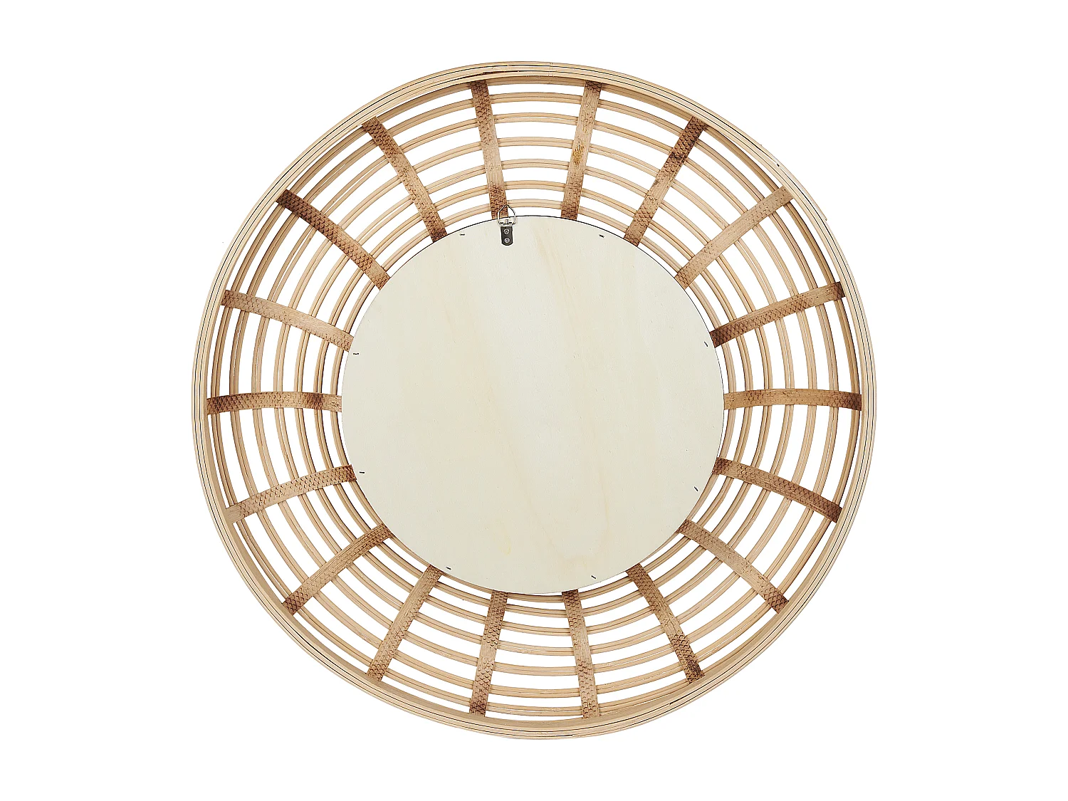 Wandspiegel in Boho-Stil aus Bambusholz natürlich ø 60 cm Hanua