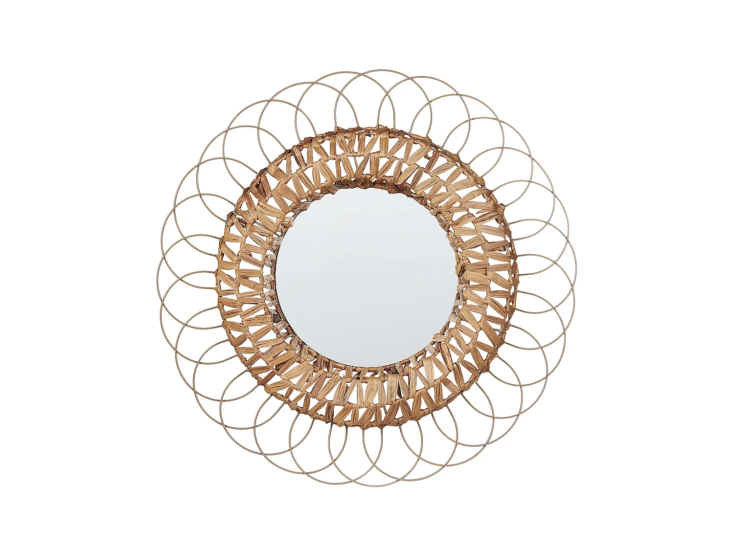 Miroir PAMOL 67 cm 67 cm Osier Naturel