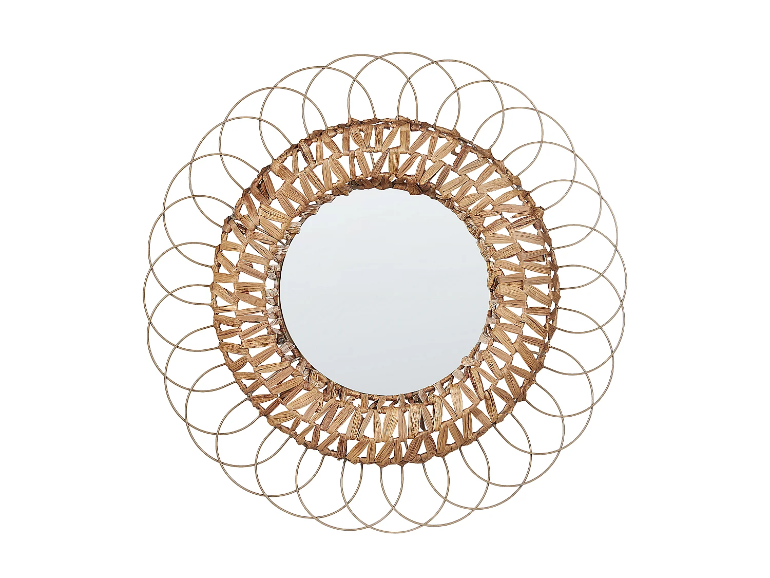 Miroir PAMOL 67 cm 67 cm Osier Naturel