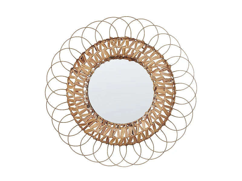 Miroir PAMOL 67 cm 67 cm Osier Naturel
