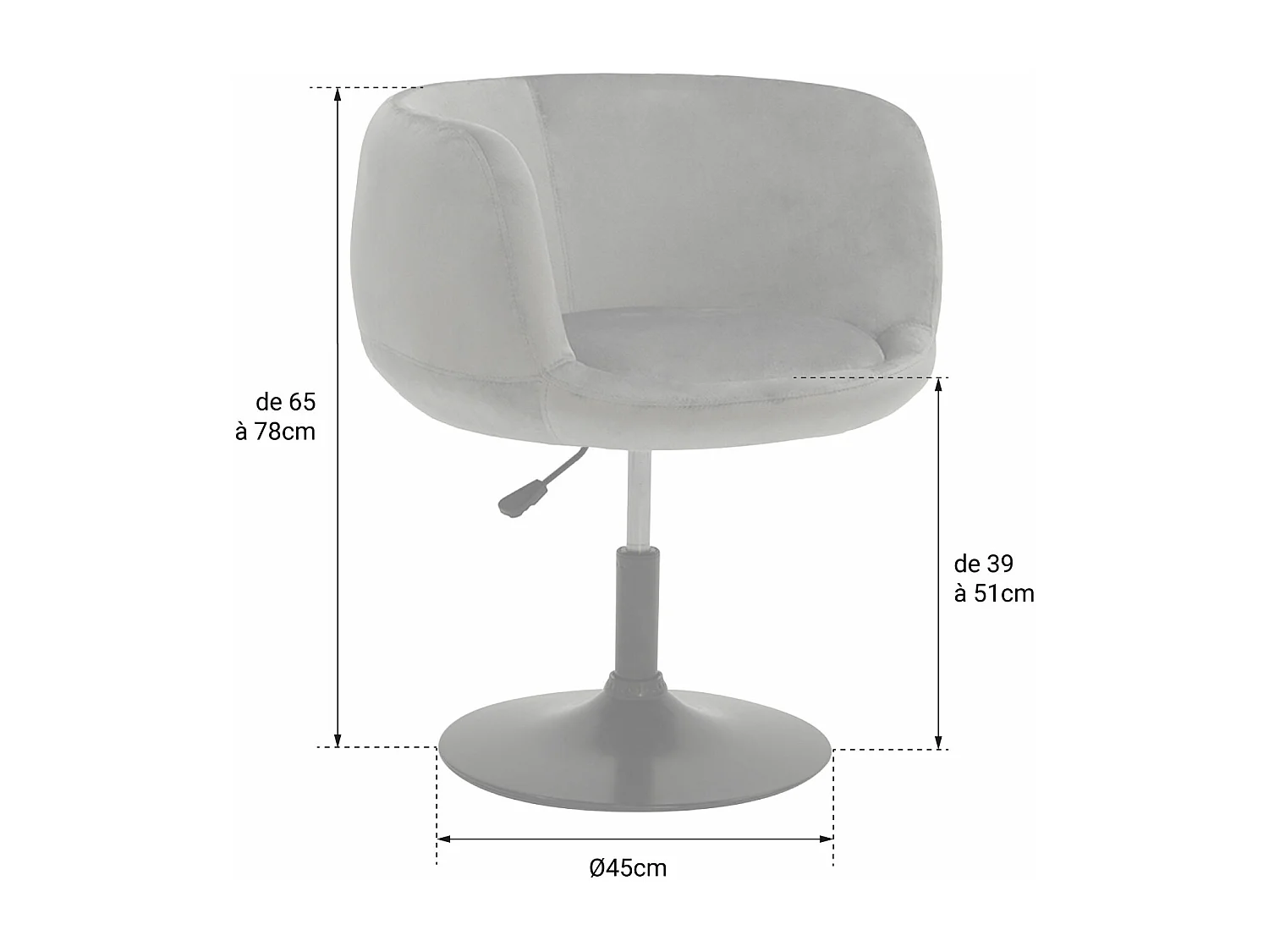 Banco de barra de veludo cinzento NOLAN