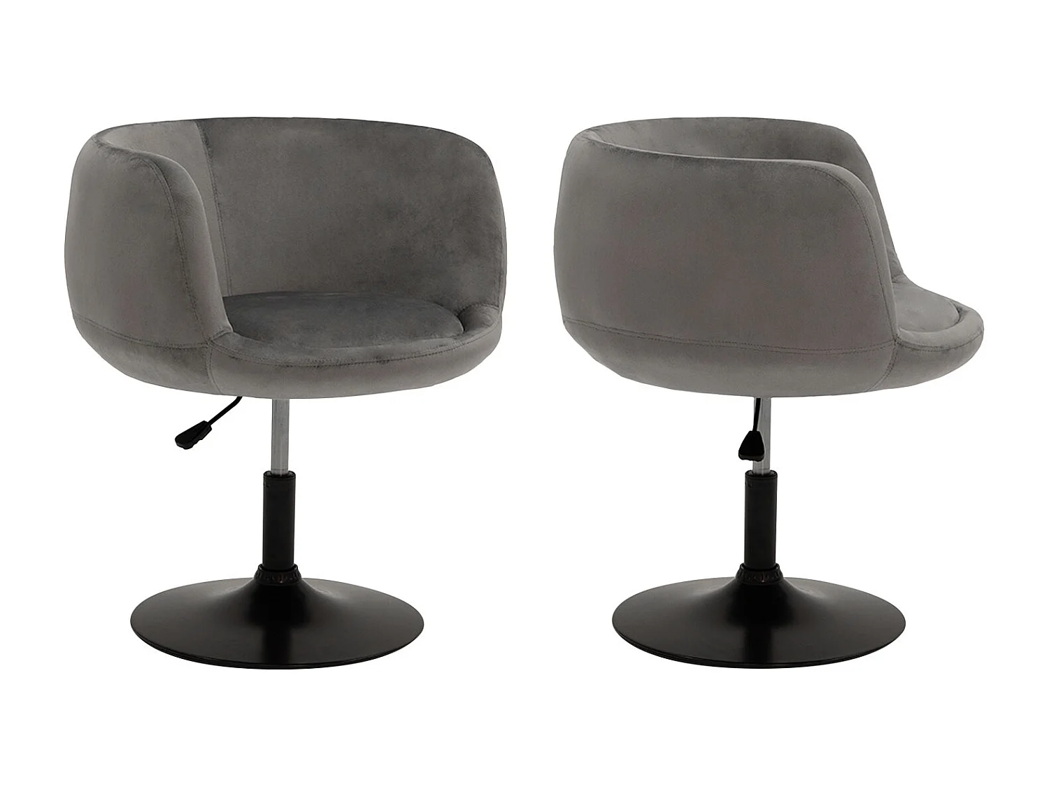 Tabouret de bar en velours gris NOLAN - HAPPY GARDEN