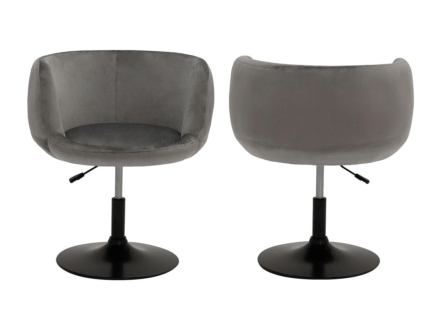 Tabouret de bar en velours gris NOLAN - HAPPY GARDEN