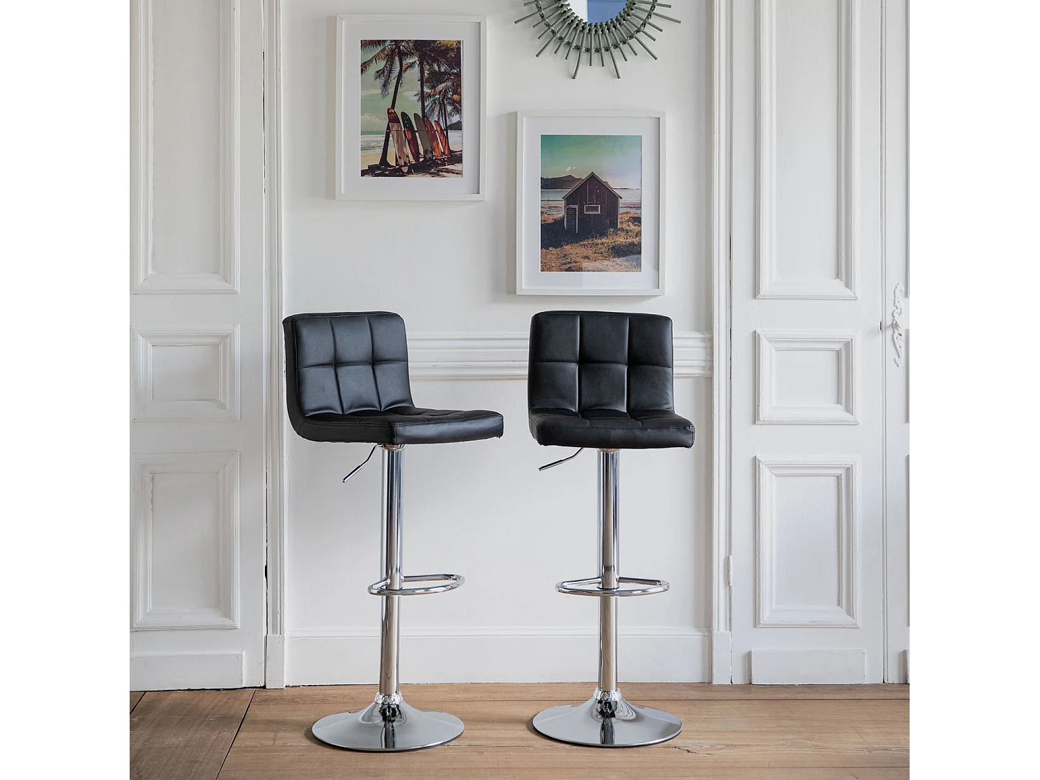 2er Set Barhocker schwarz MIKE