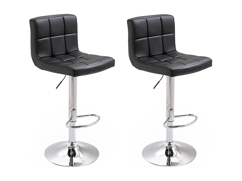 Lot de 2 tabourets de bar noir MIKE - HAPPY GARDEN