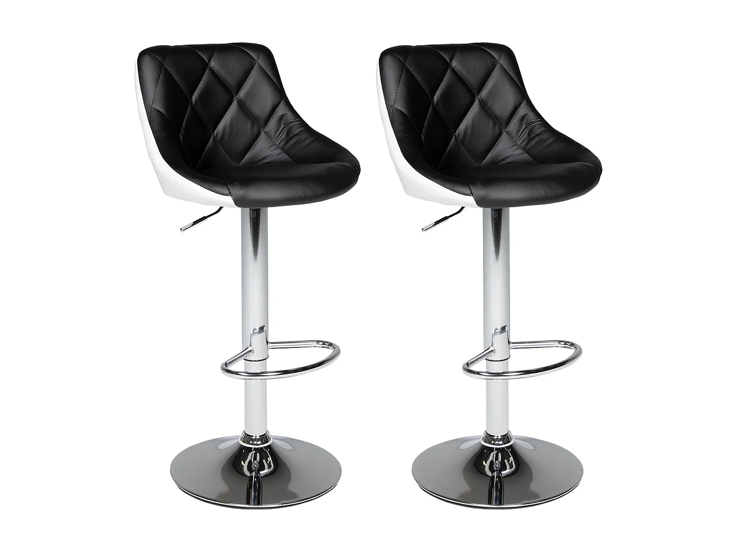 Set van 2 zwart-witte barkrukken JASPER