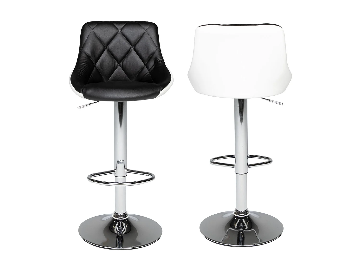 Set van 2 zwart-witte barkrukken JASPER