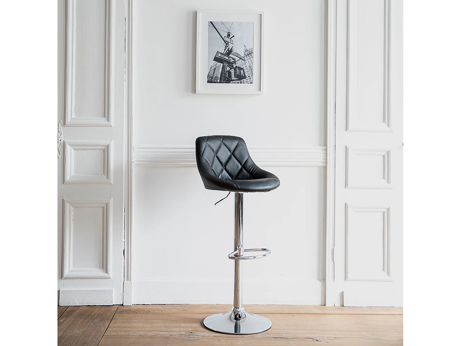 Tabouret de bar noir JASPER - HAPPY GARDEN