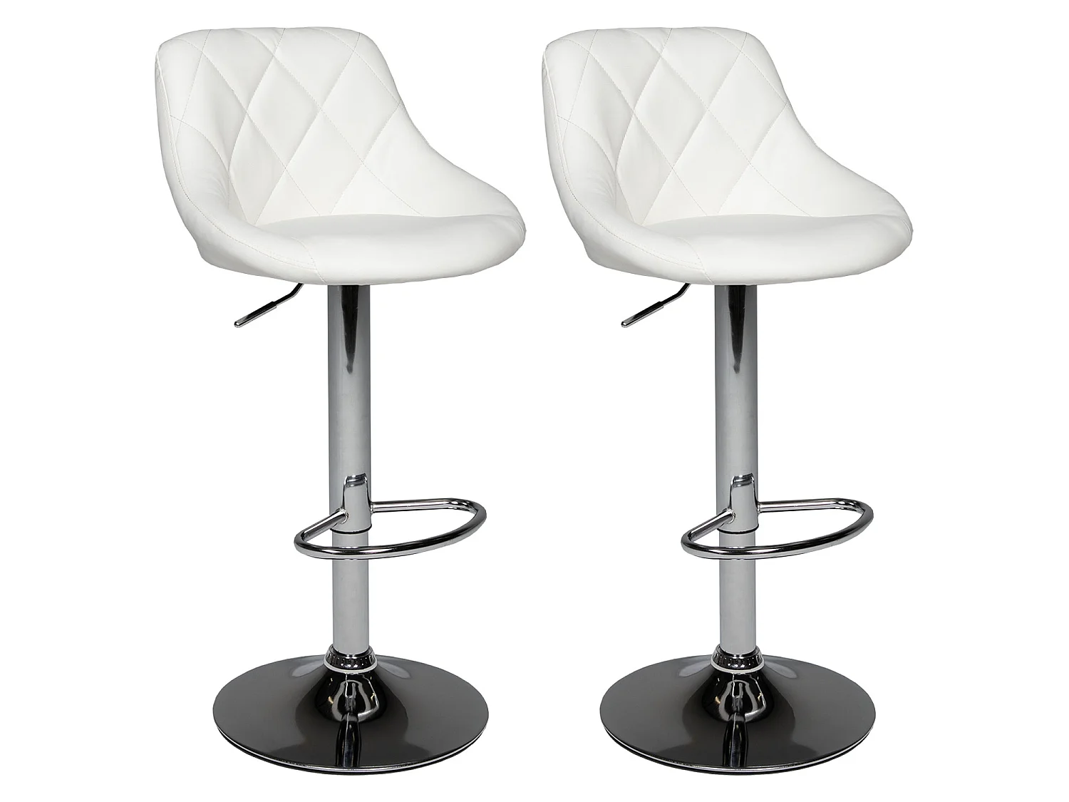 Lot de 2 tabourets de bar blanc JASPER - HAPPY GARDEN