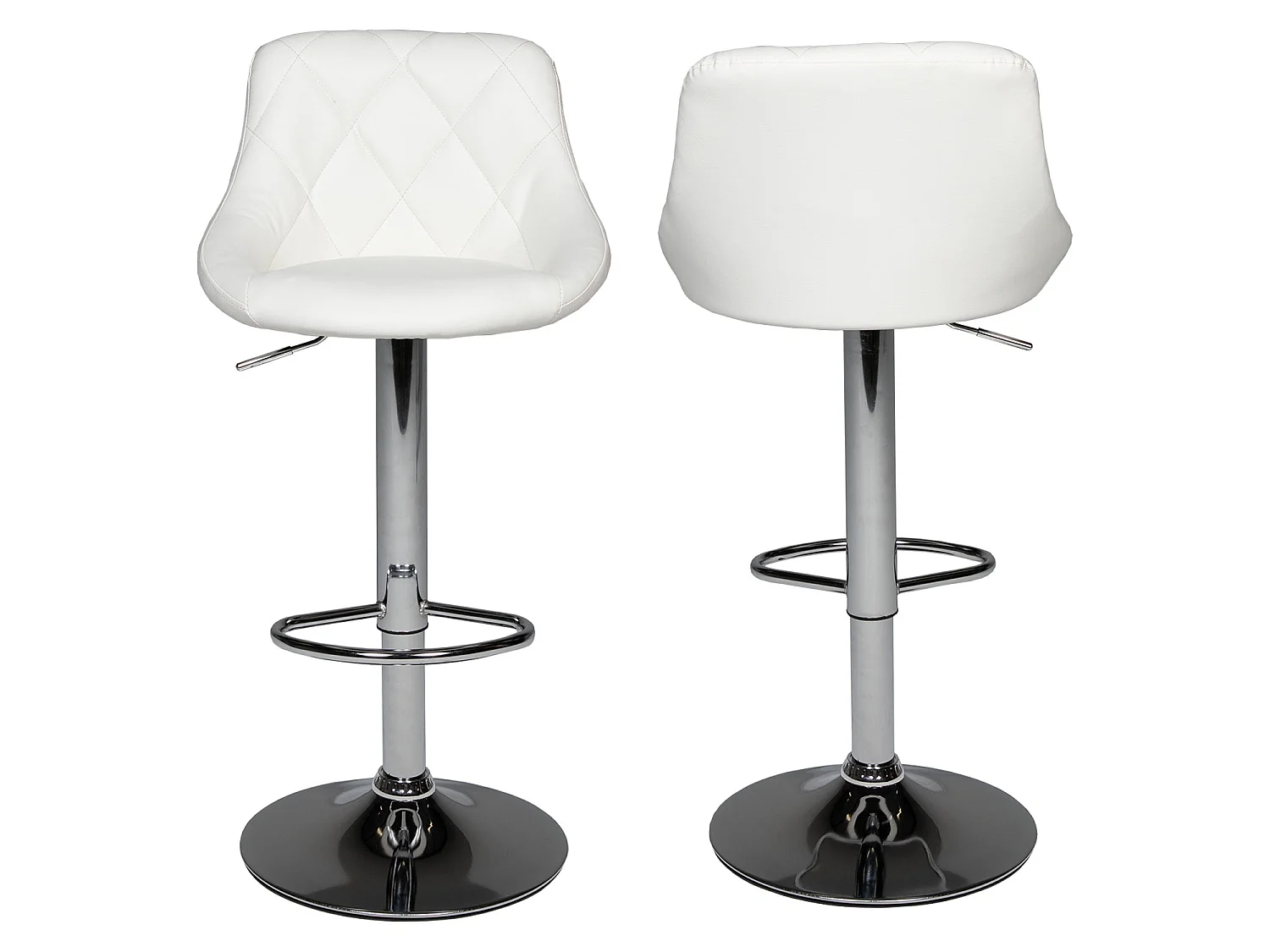 Lot de 2 tabourets de bar blanc JASPER - HAPPY GARDEN