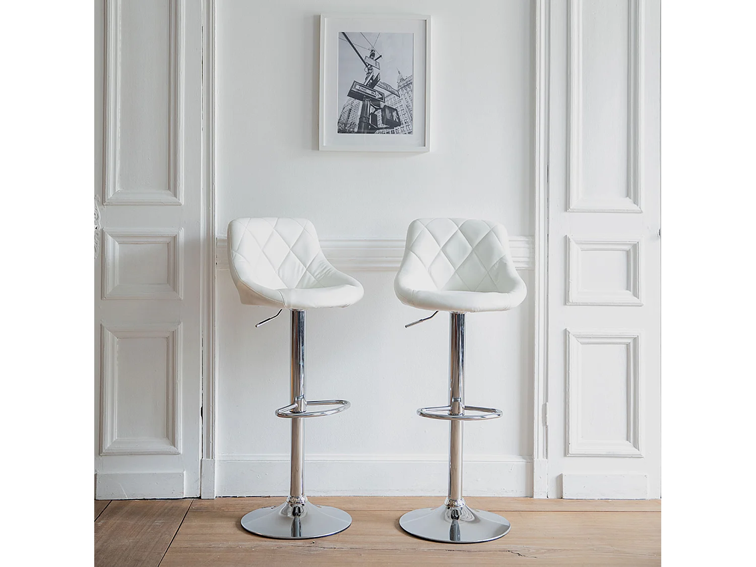 Set van 2 witte barkrukken JASPER