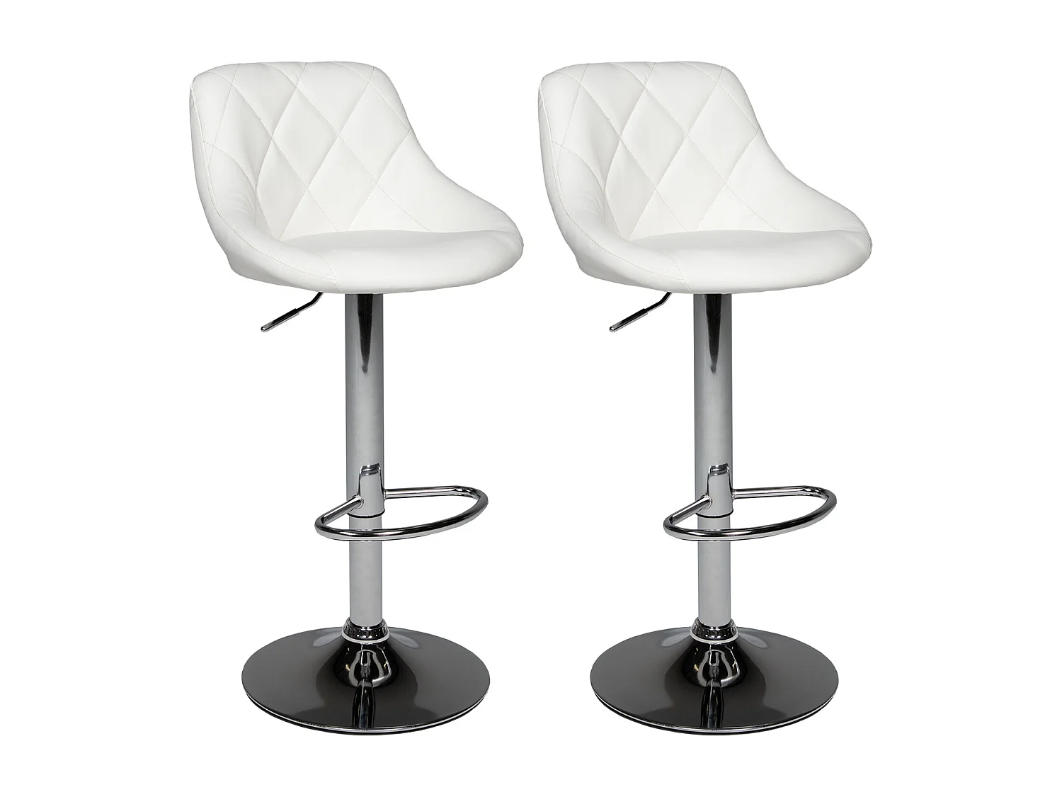 Lot de 2 tabourets de bar blanc JASPER - HAPPY GARDEN