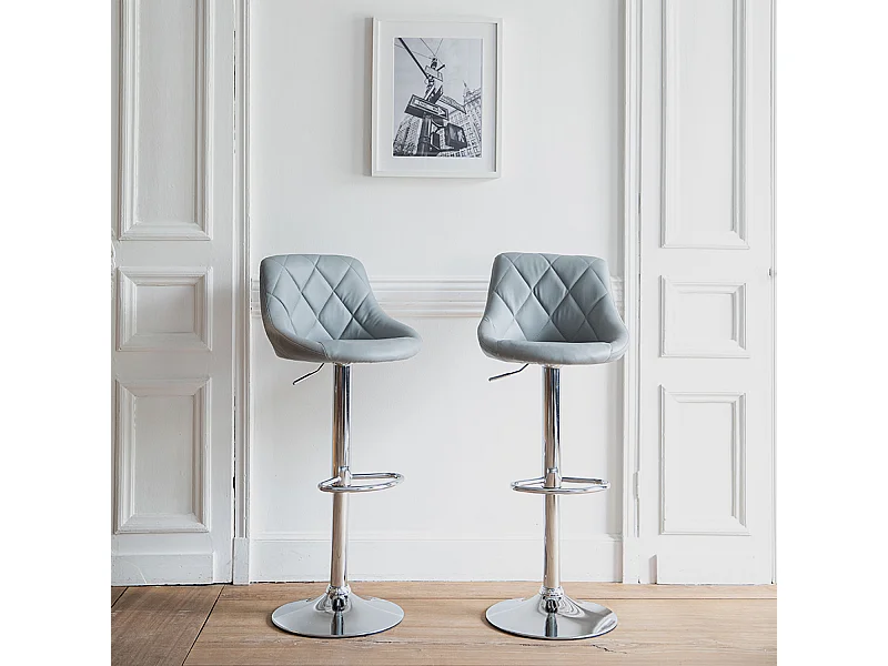 Set van 2 grijze barkrukken JASPER