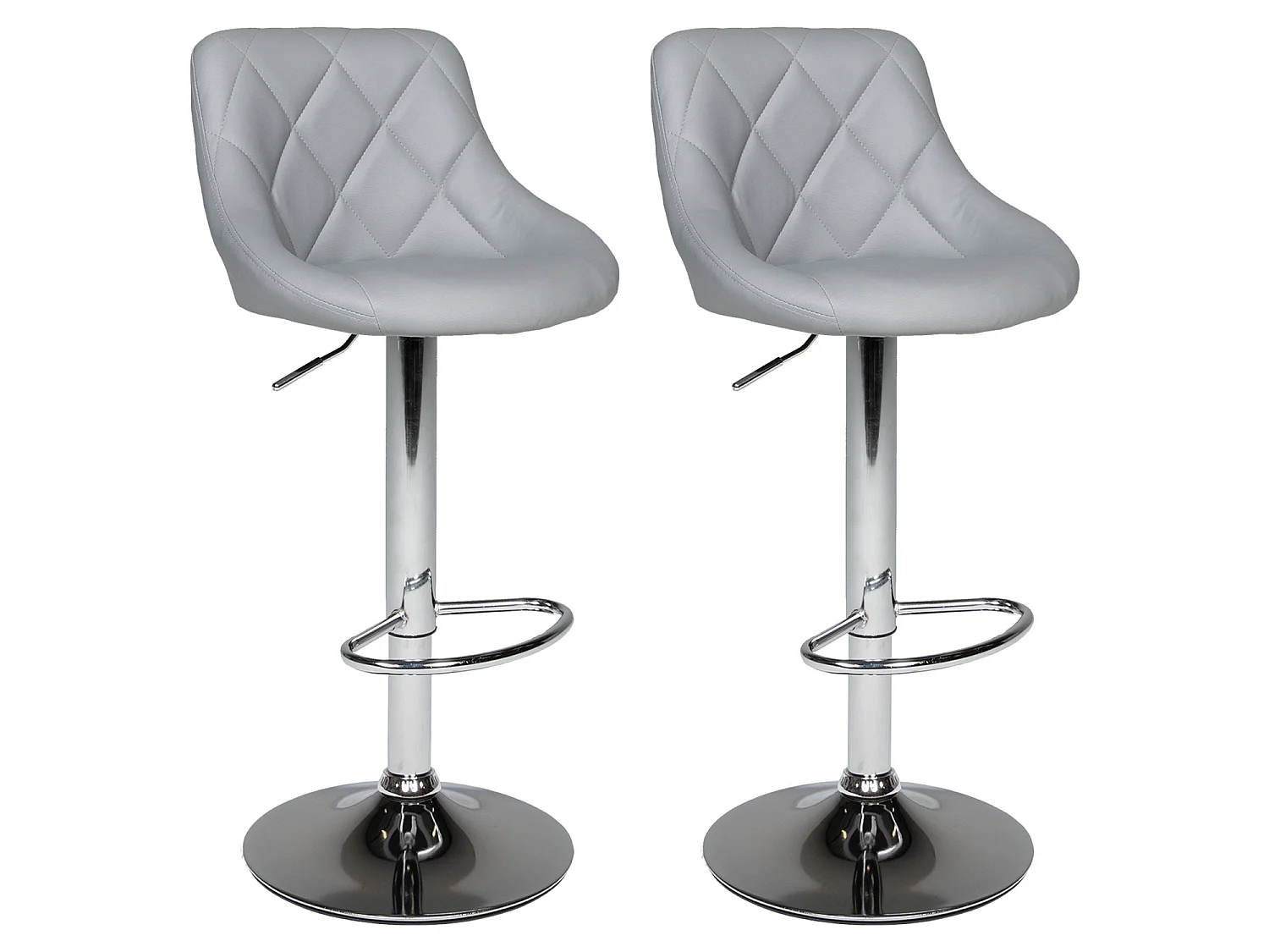 Lot de 2 tabourets de bar gris JASPER - HAPPY GARDEN