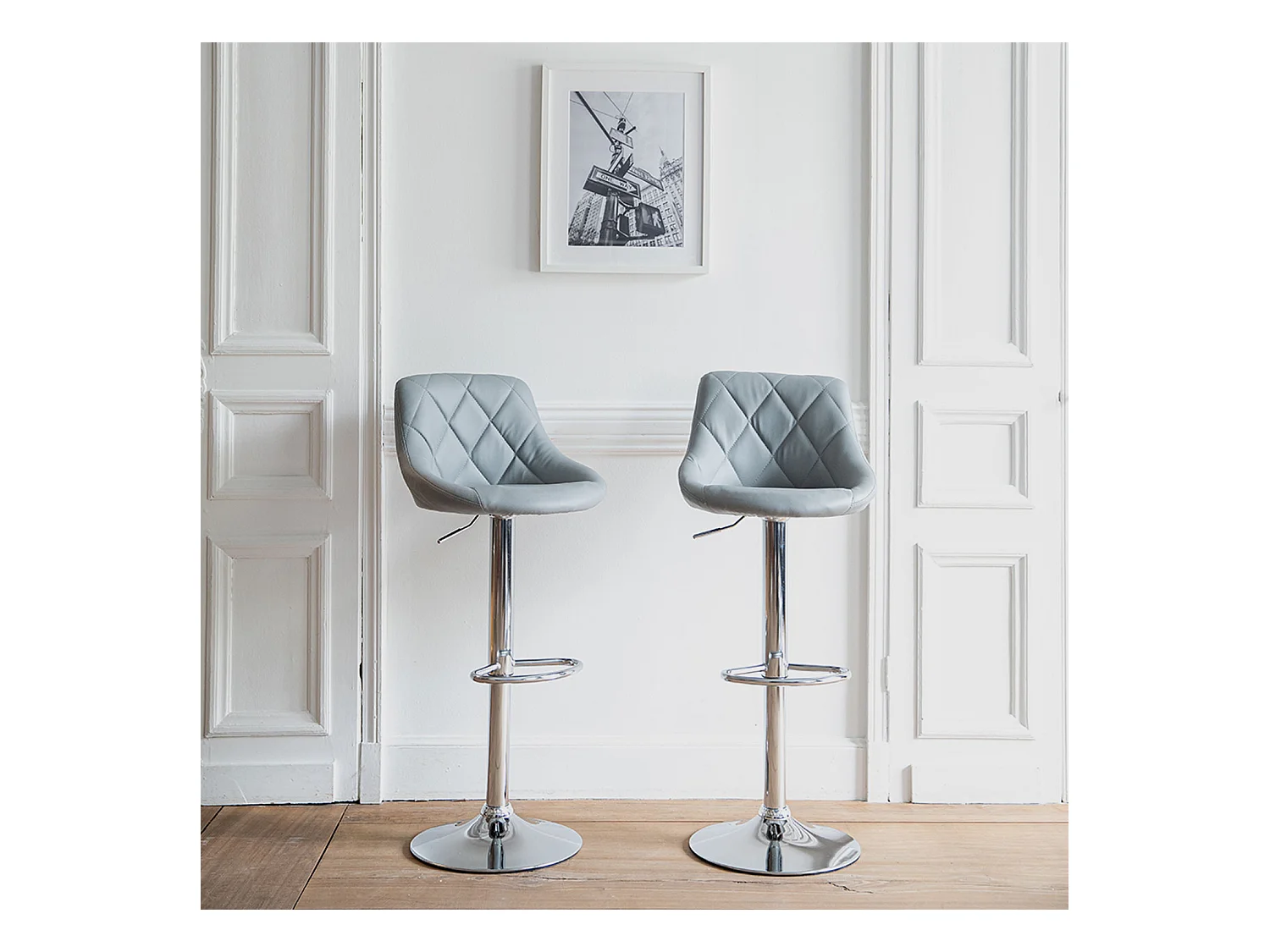 Set di 2 sgabelli da bar grigi JASPER