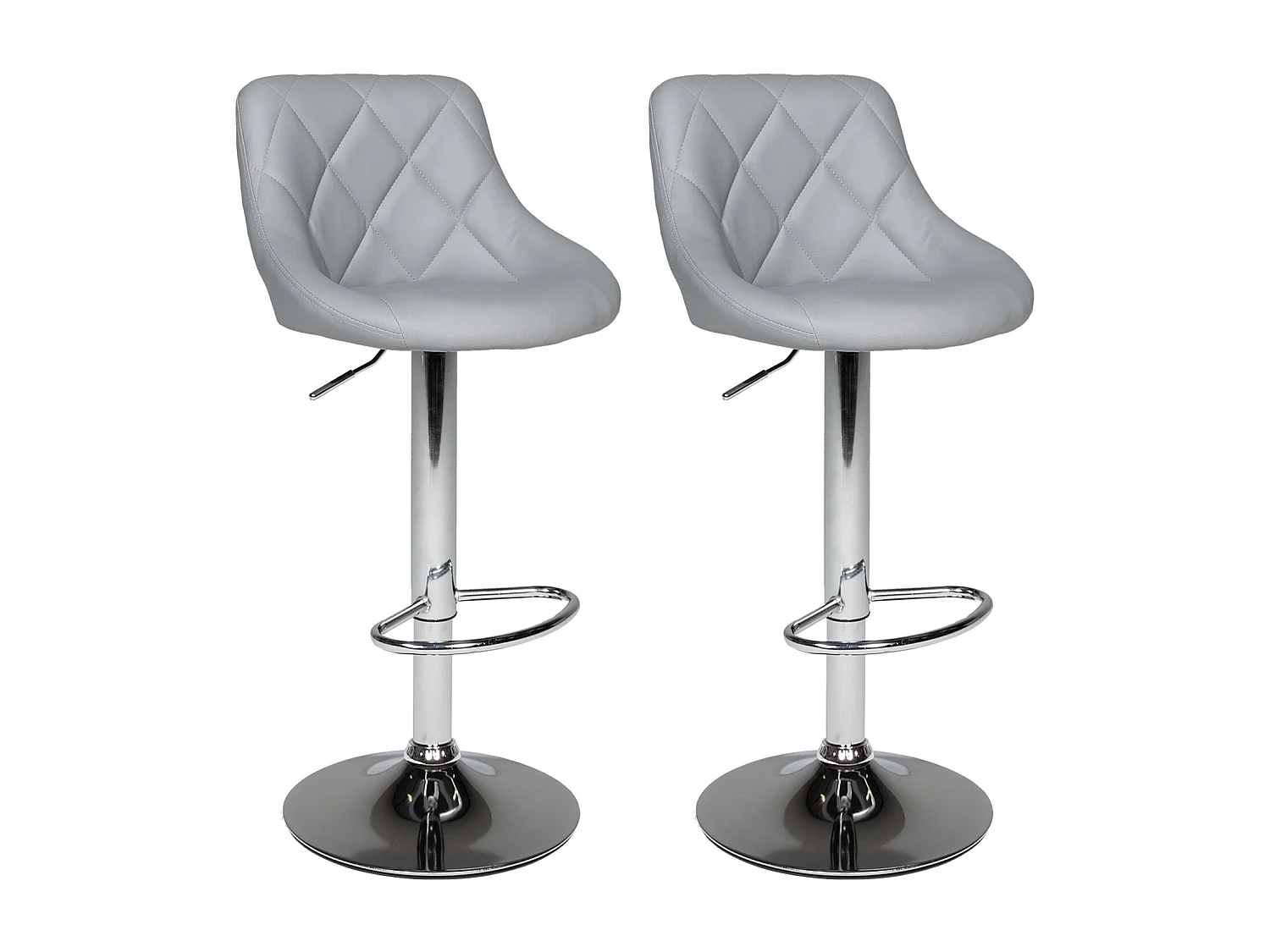 Lot de 2 tabourets de bar gris JASPER - HAPPY GARDEN