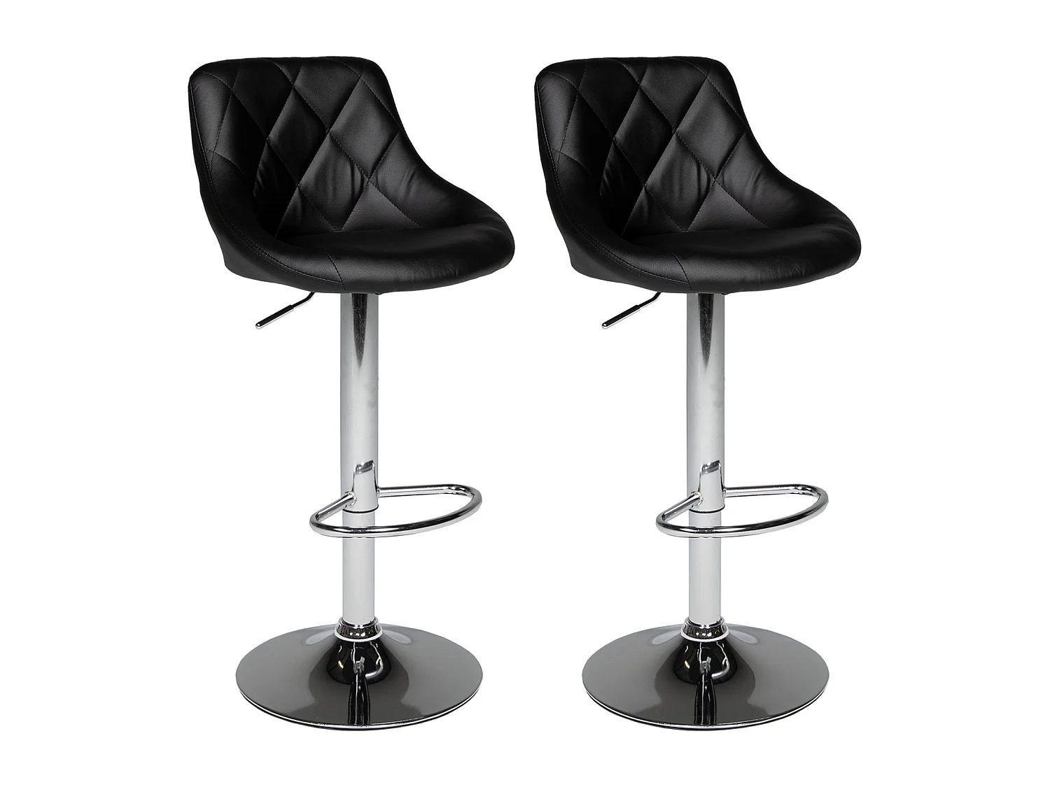 Lot de 2 tabourets de bar noir JASPER - HAPPY GARDEN