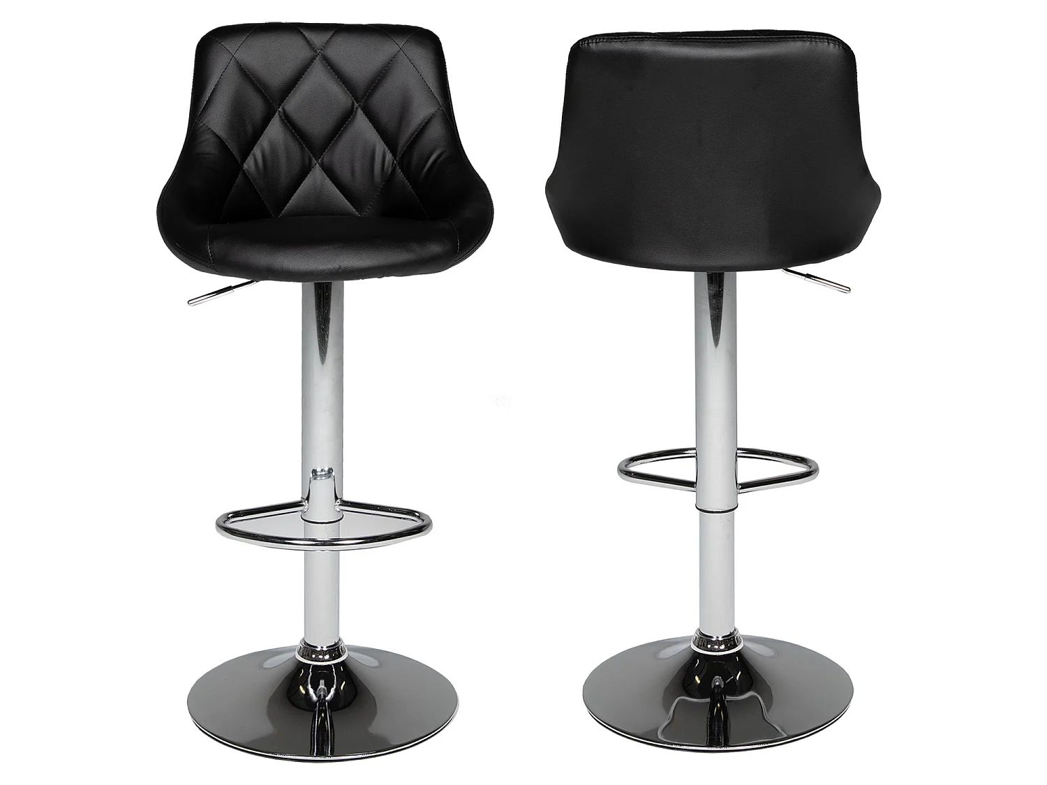 Lot de 2 tabourets de bar noir JASPER - HAPPY GARDEN
