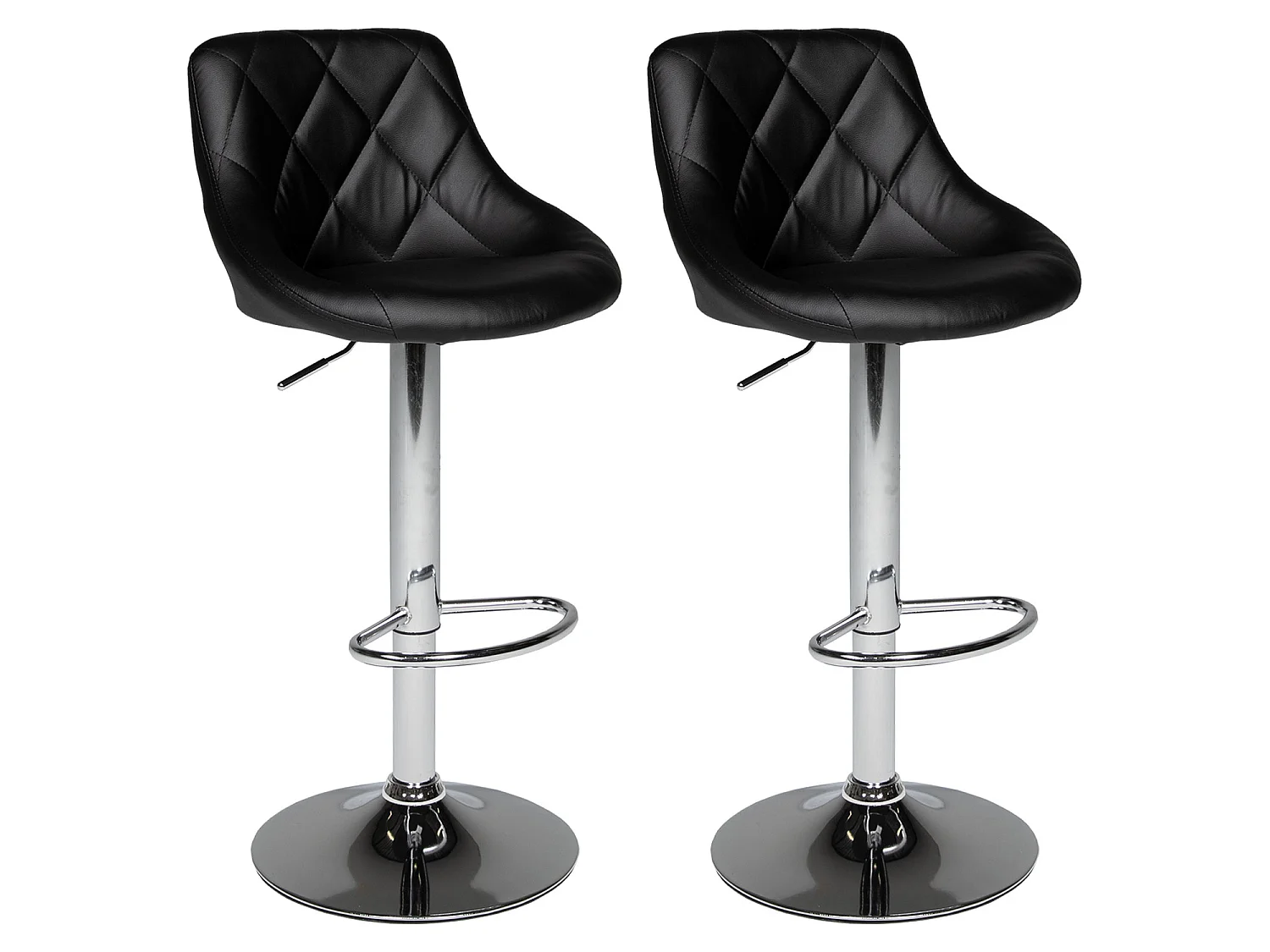 Lot de 2 tabourets de bar noir JASPER - HAPPY GARDEN