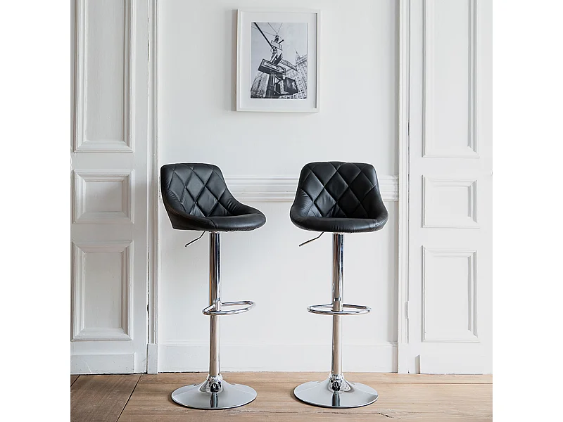 Set di 2 sgabelli da bar neri JASPER