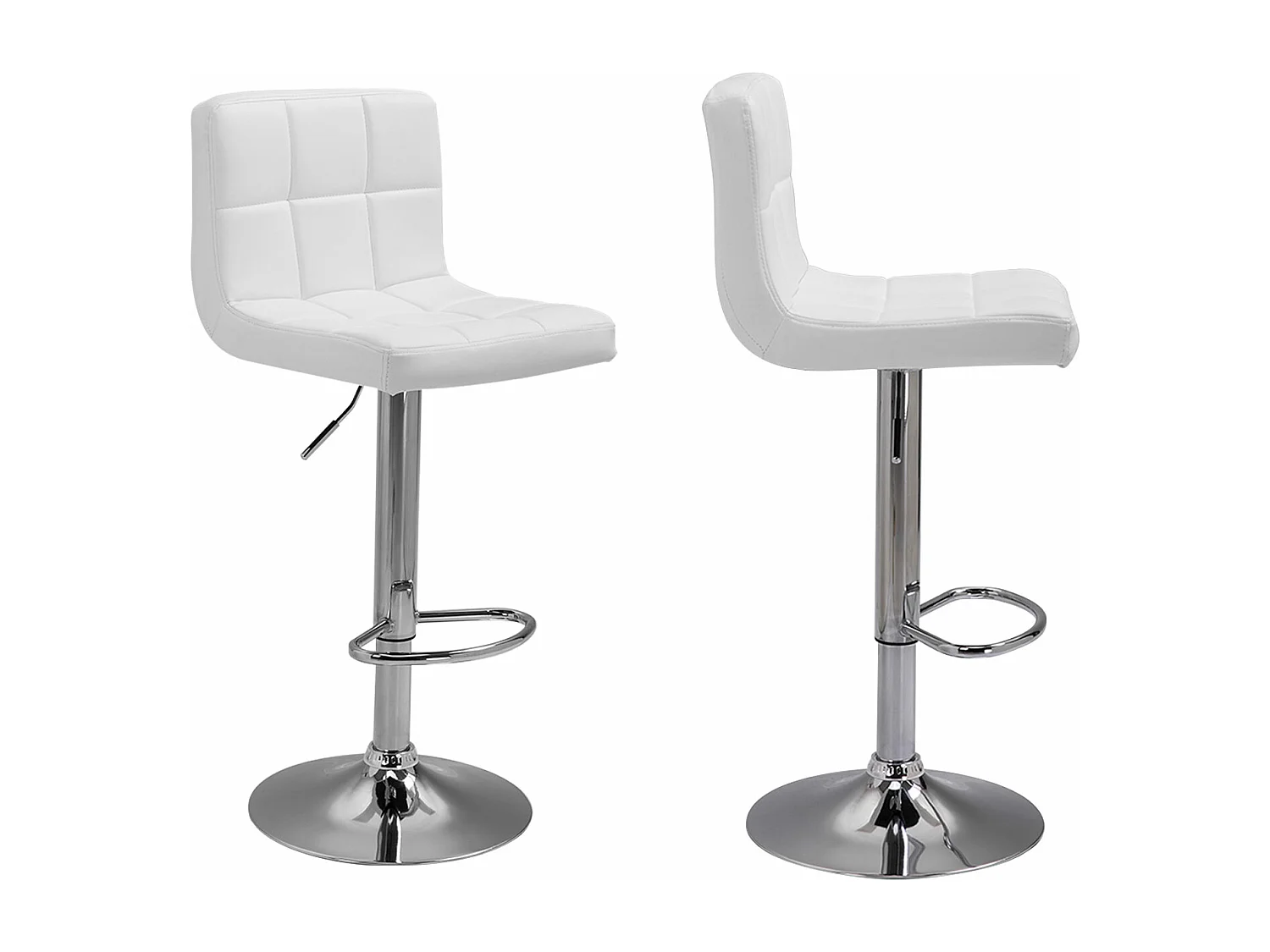 Lot de 2 tabourets de bar blanc MIKE - HAPPY GARDEN