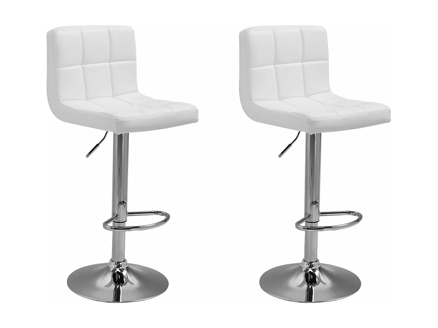 Lote de 2 taburetes de bar blancos MIKE