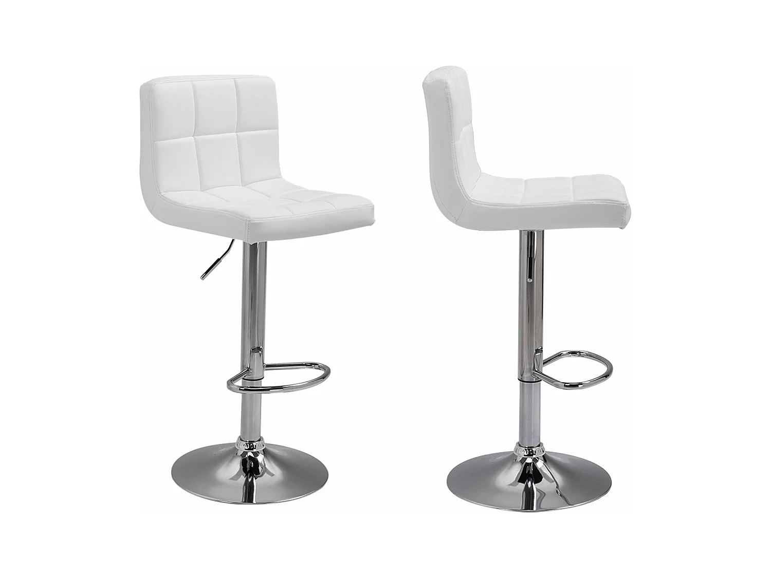 Lote de 2 taburetes de bar blancos MIKE